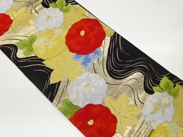 JAPANESE FUKURO OBI / WOVEN STREAM & KIKU